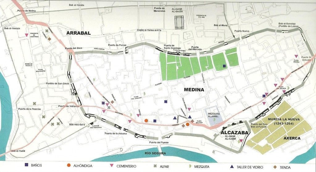 Plano de la muralla islámica de Murcia