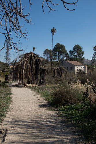 Un paseo de la finca con la casa al fondo
