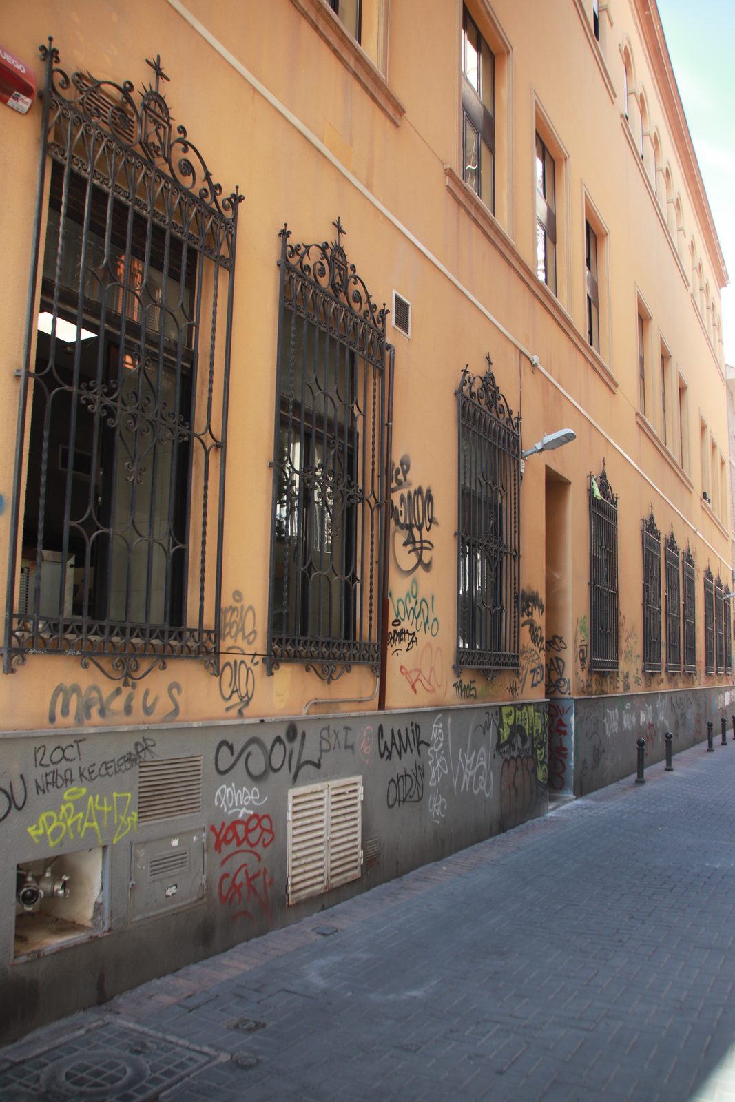 Grafitis en la parte trasera del palacio